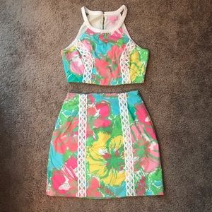 Lilly Pulitzer Sz 2 Vanna Big Flirt Crop Set