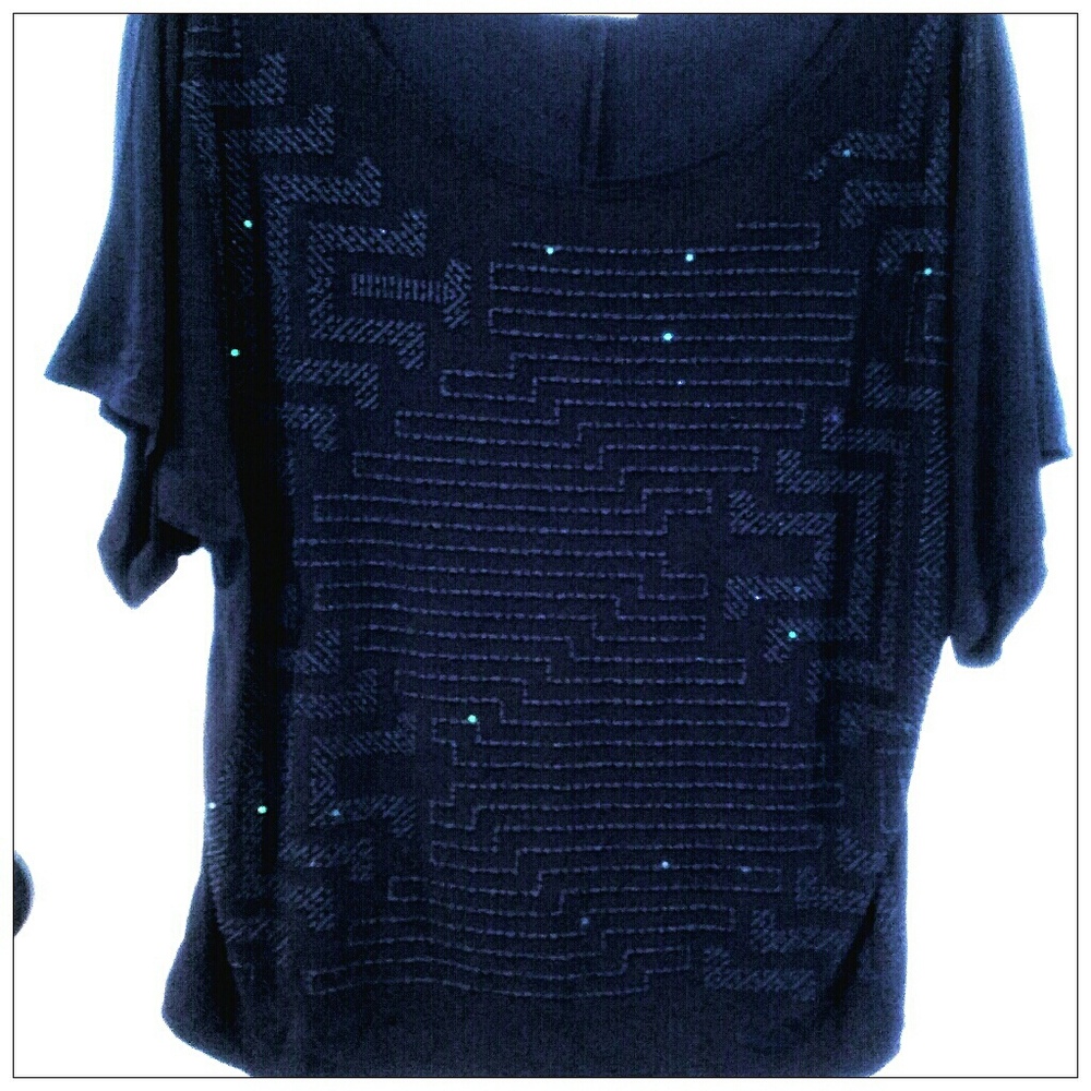 Navy Embellished Top