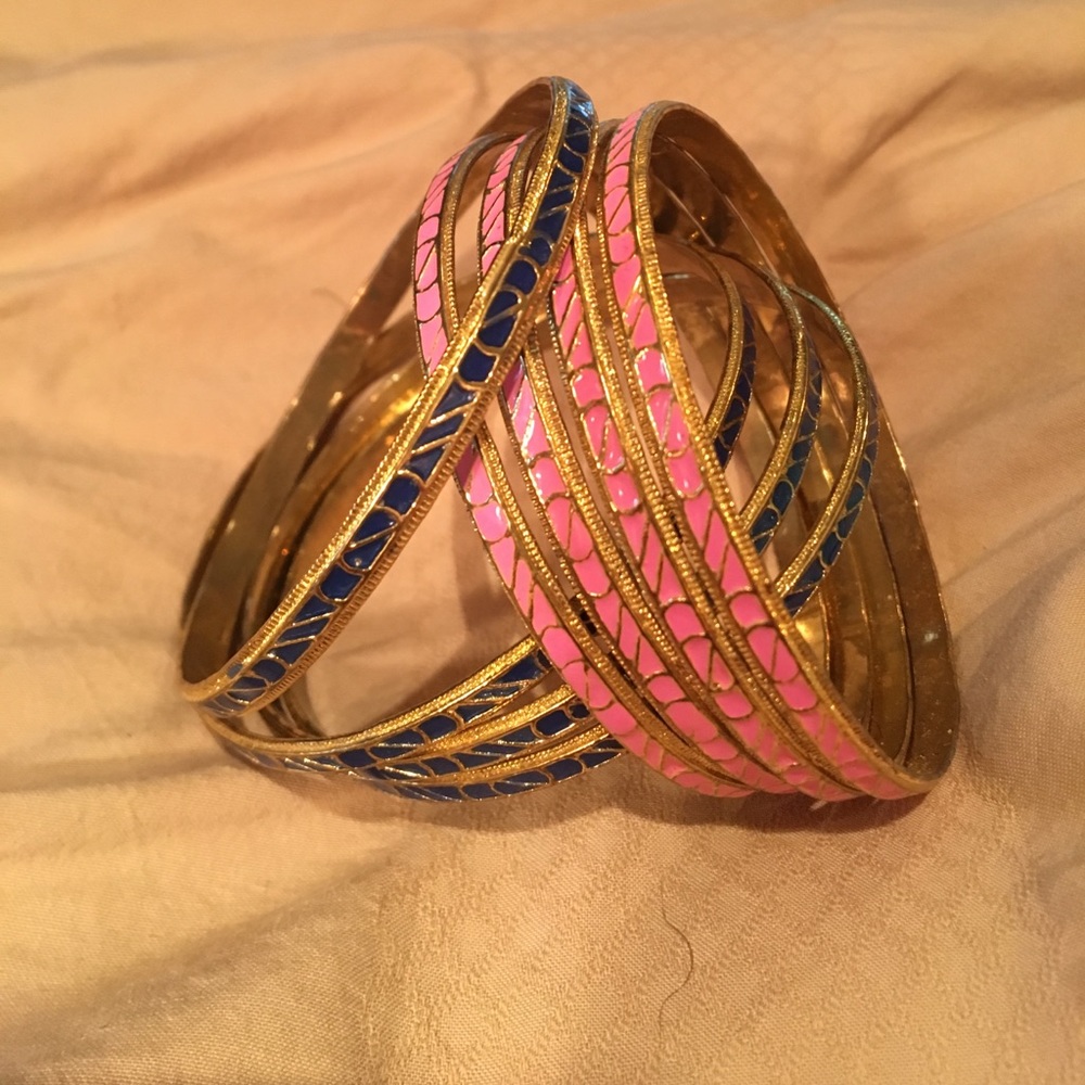 Set of two Bangles Blue and Pink