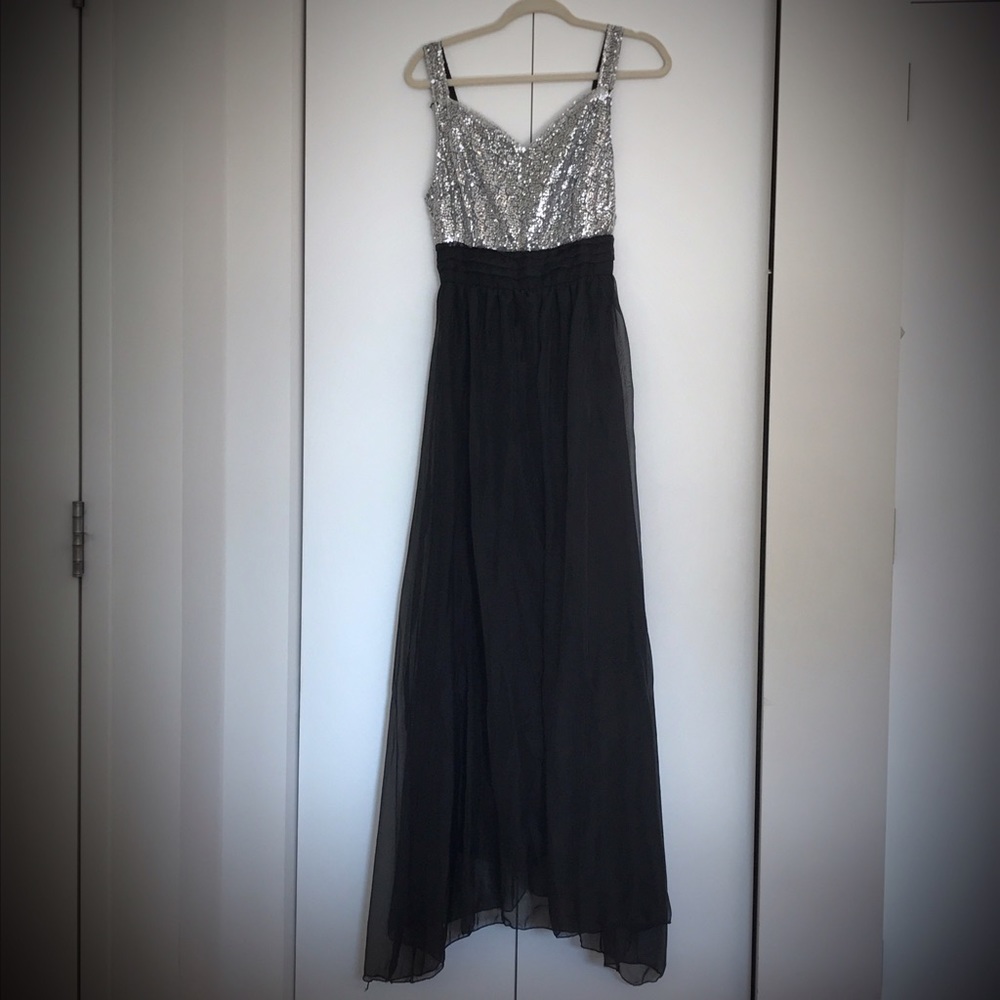 Sequin & Chiffon Maxi Dress NWOT