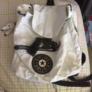 White Kipling backpack