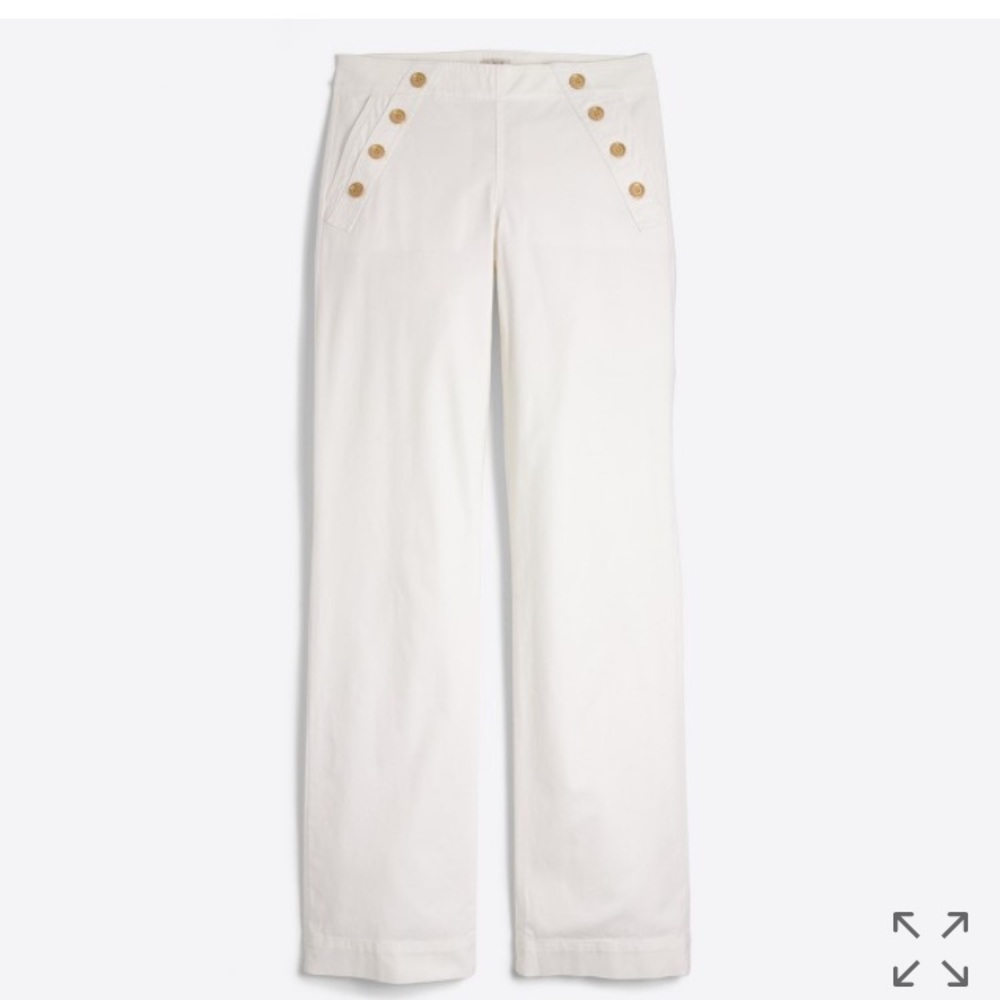 J.Crew white sailor trousers, size 4 - NEW