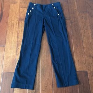 J. Crew Factory navy sailor trouser brass buttons