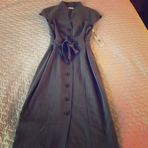 Calvin Klein grey pin striped dress. Size 10