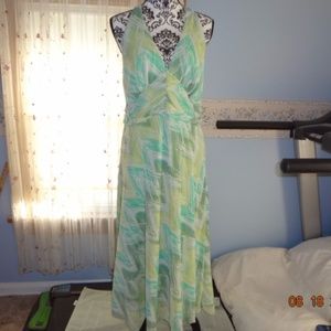Multi Green Halter Dress