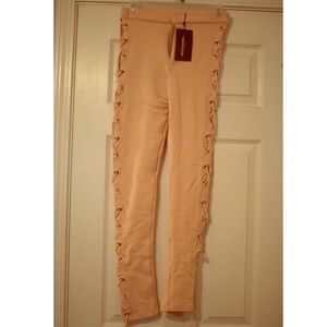 Laced side high waisted pants