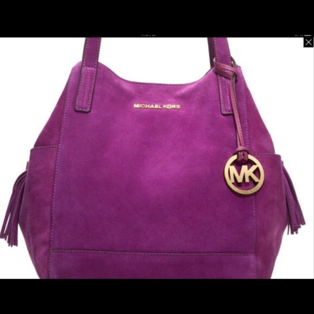 Michael Kors Ashbury Suede XL purple tote
