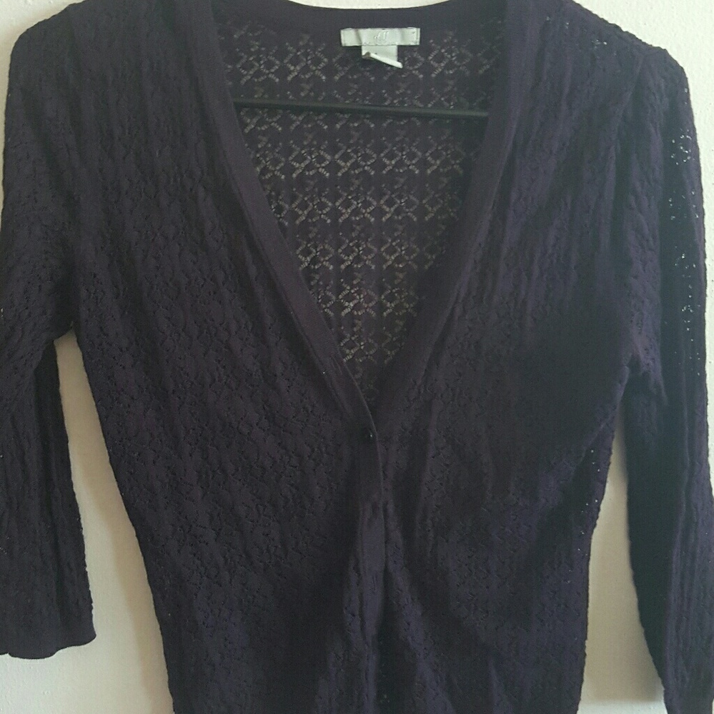 Purple knit cardigan