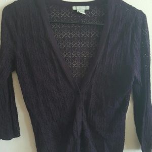 Purple knit cardigan