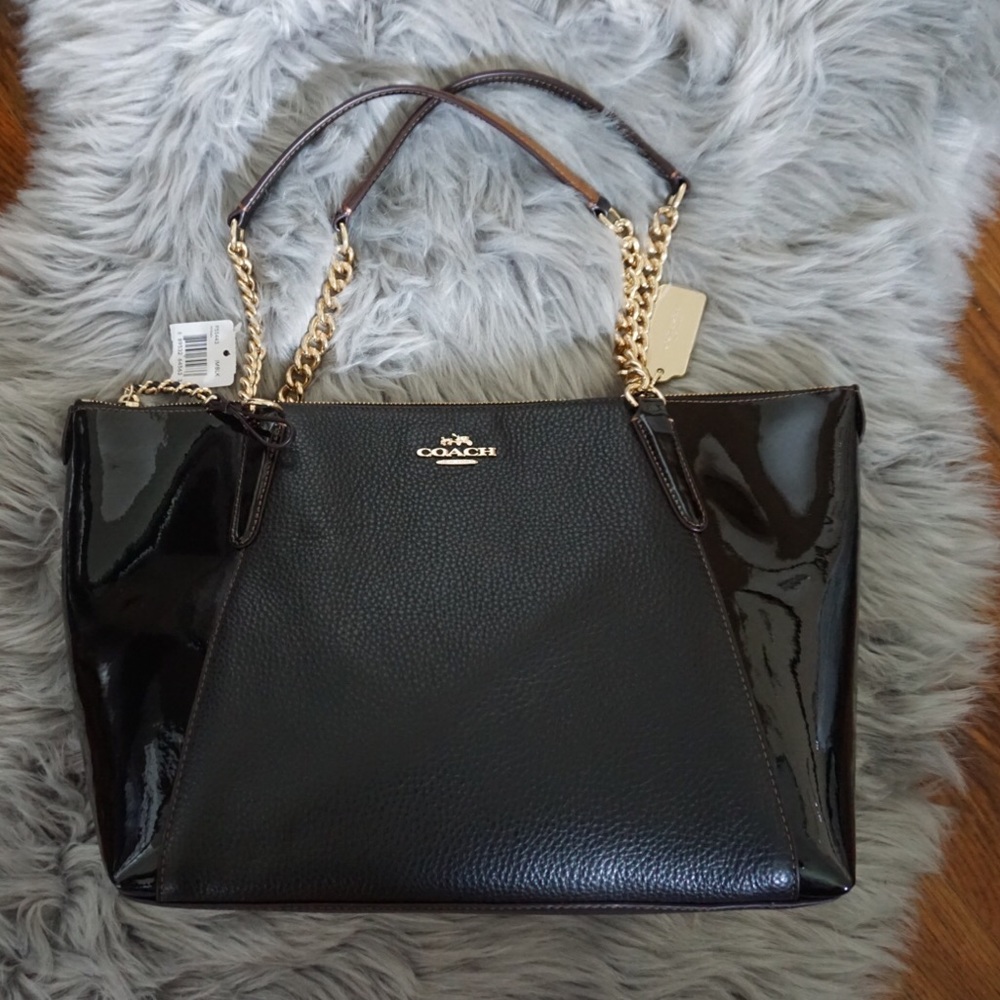 Coach AVA leather chain tote