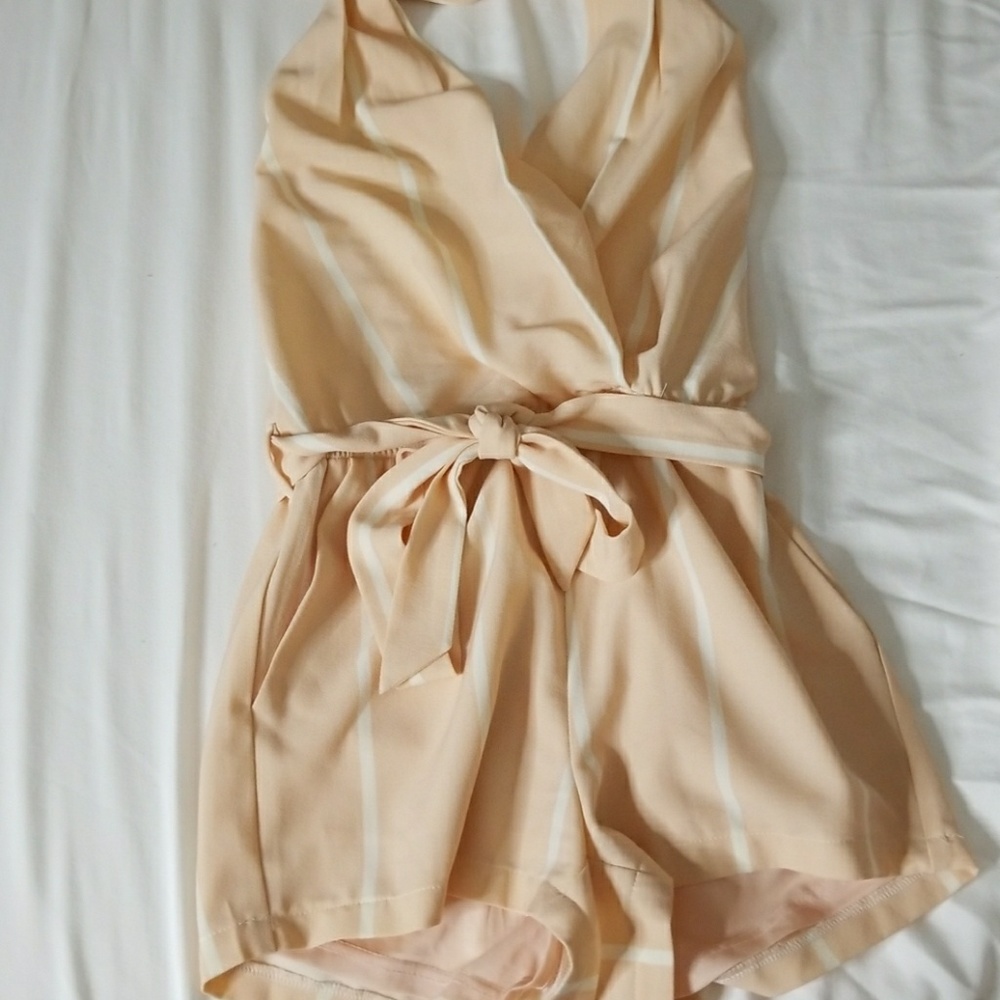 Short open back romper