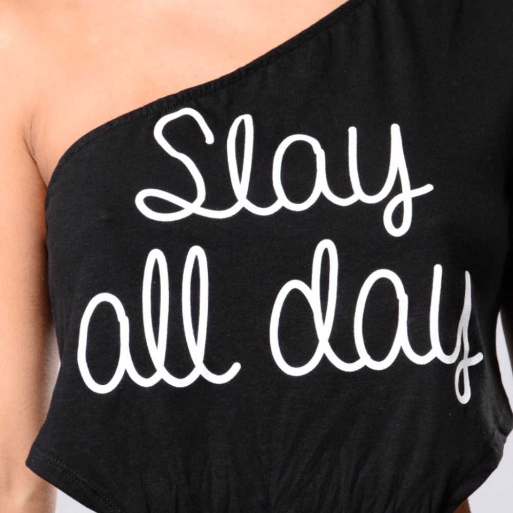 Slay all day crop top