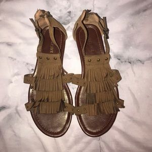 Brown tassel sandals