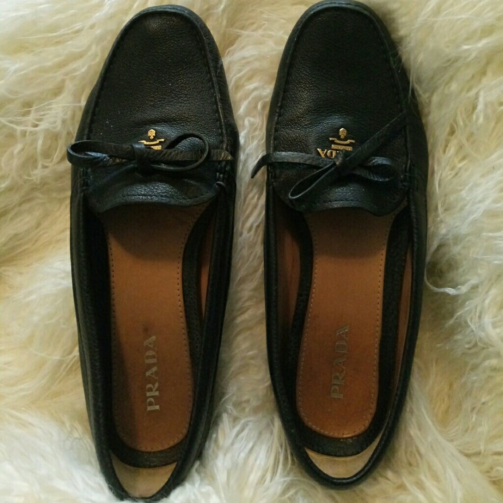 Prada Logo Driving Loafer
