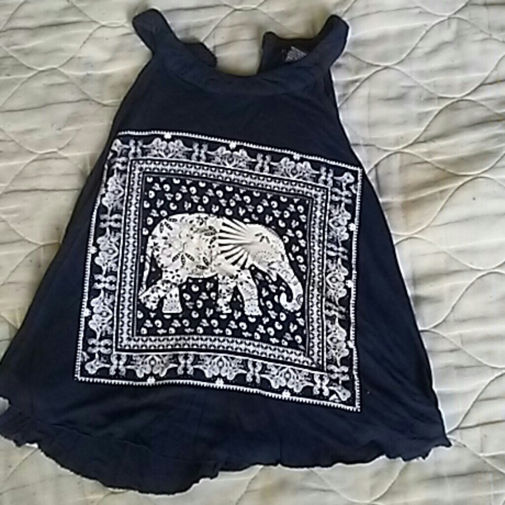 Blue elephant print crop top