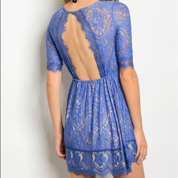 Blue Tan Dress - Picture 3 of 3