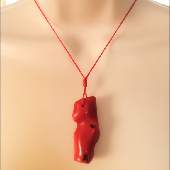 CHINESE RED CORAL NECKLACE - Picture 2 of 4