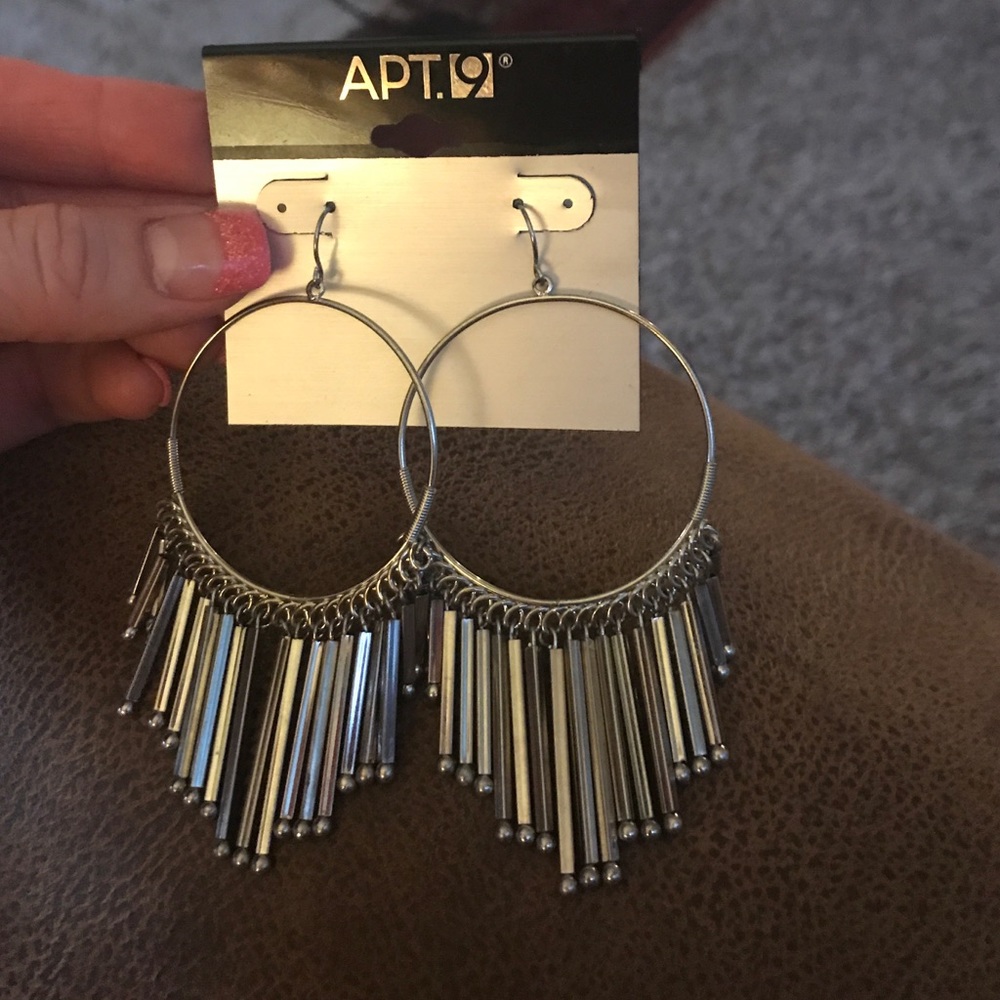 Large silver hoop earrings