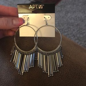 Large silver hoop earrings