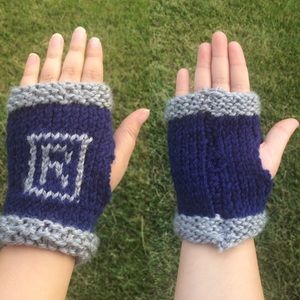 Hand knitted Harry Potter Ravenclaw gloves