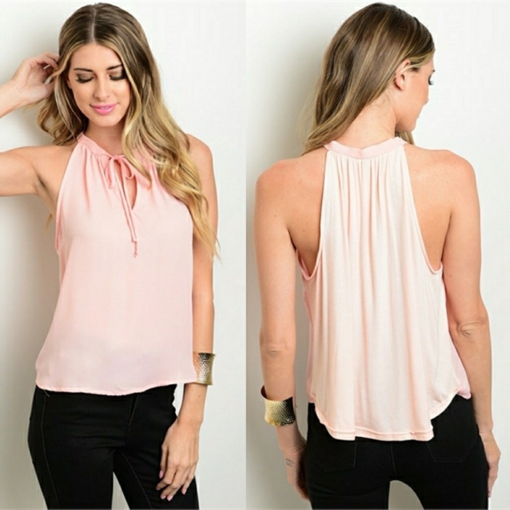 🌺HP🌺Blush Tie Top High Neck