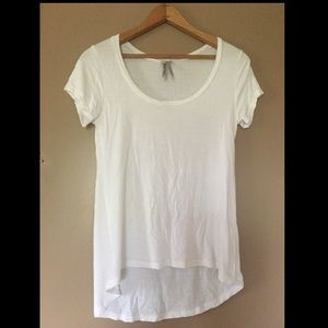 High-Low White Scoop Neck