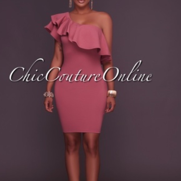 WHITE One Shoulder Ruffle Mini Dress - Picture 2 of 2