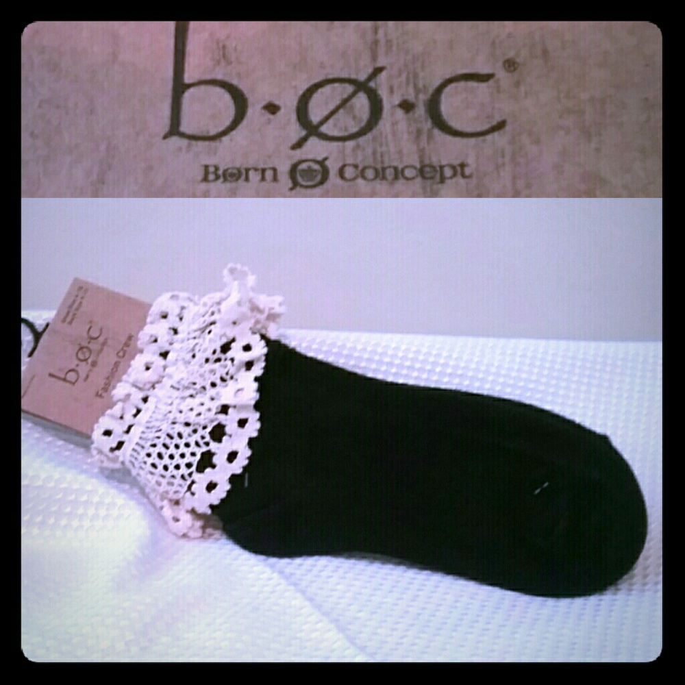 Born Concept Crocheted Lace Fashion Crew Socks