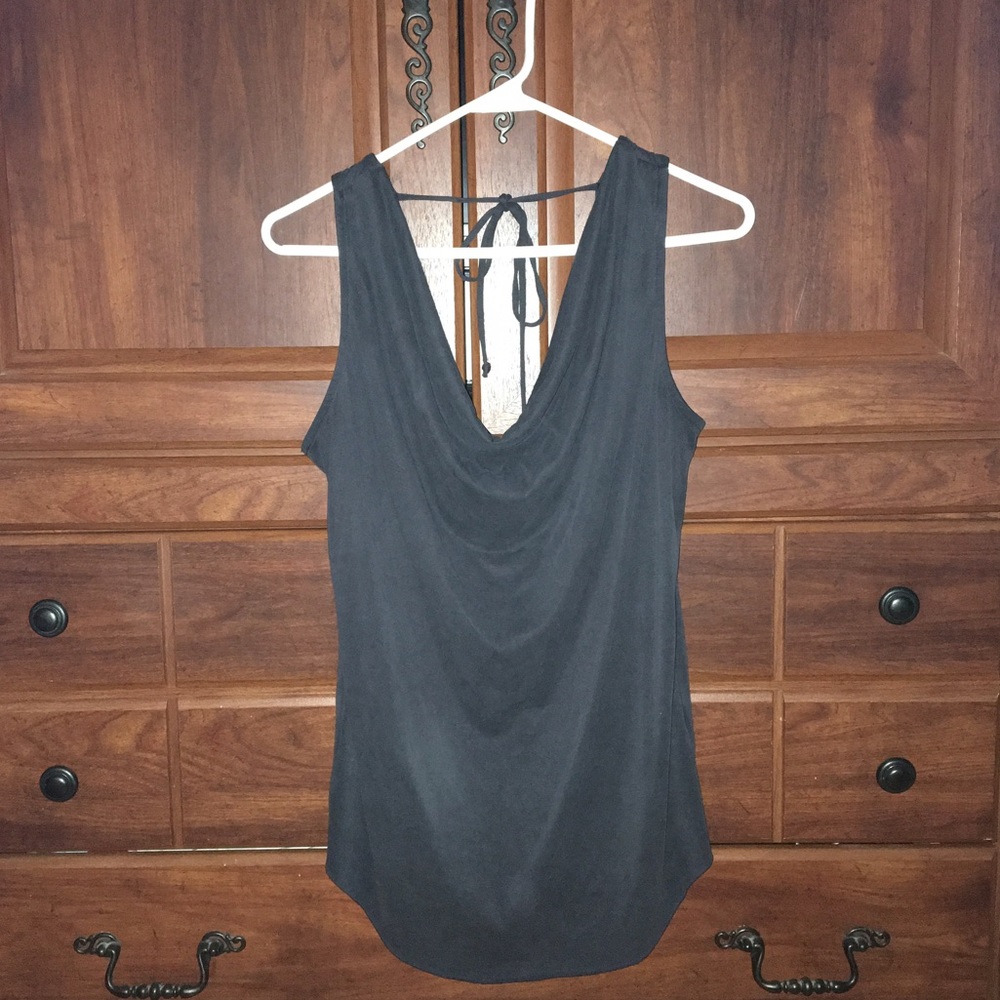 Bobeau Modal Blend Drape Neck Top