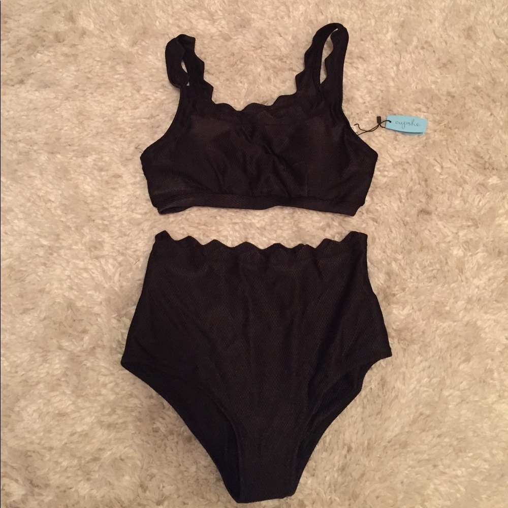 Cupshe Seaside Tank High-Waisted Bikini Set