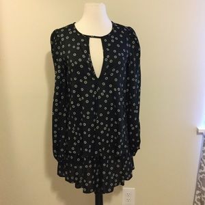 Free People long sleeve floral printed dress XS