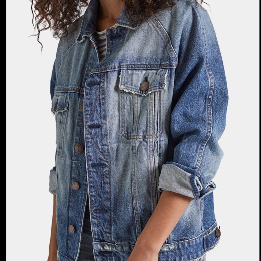 NWT Current/Elliott Raglan Denim Jacket in Zephyr - Picture 3 of 5
