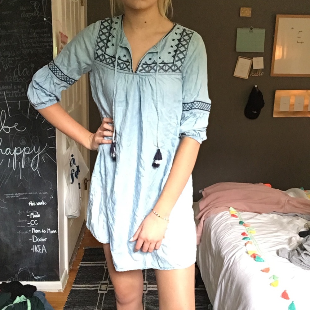 H&M chambray boho dress