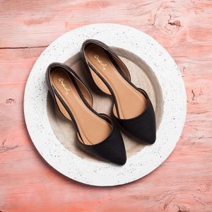 Modcloth Qupid D'Orsay Flats Black Croco Texture 7