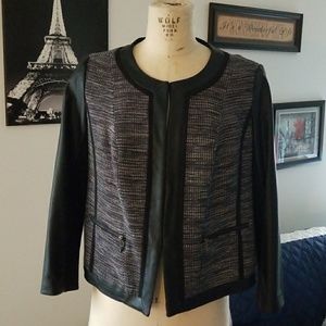 Sejour leather sleeve jacket