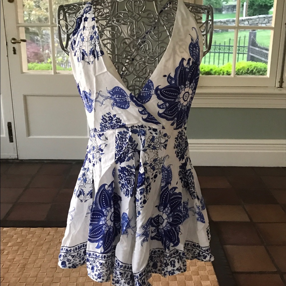 Blue and white floral LF dress