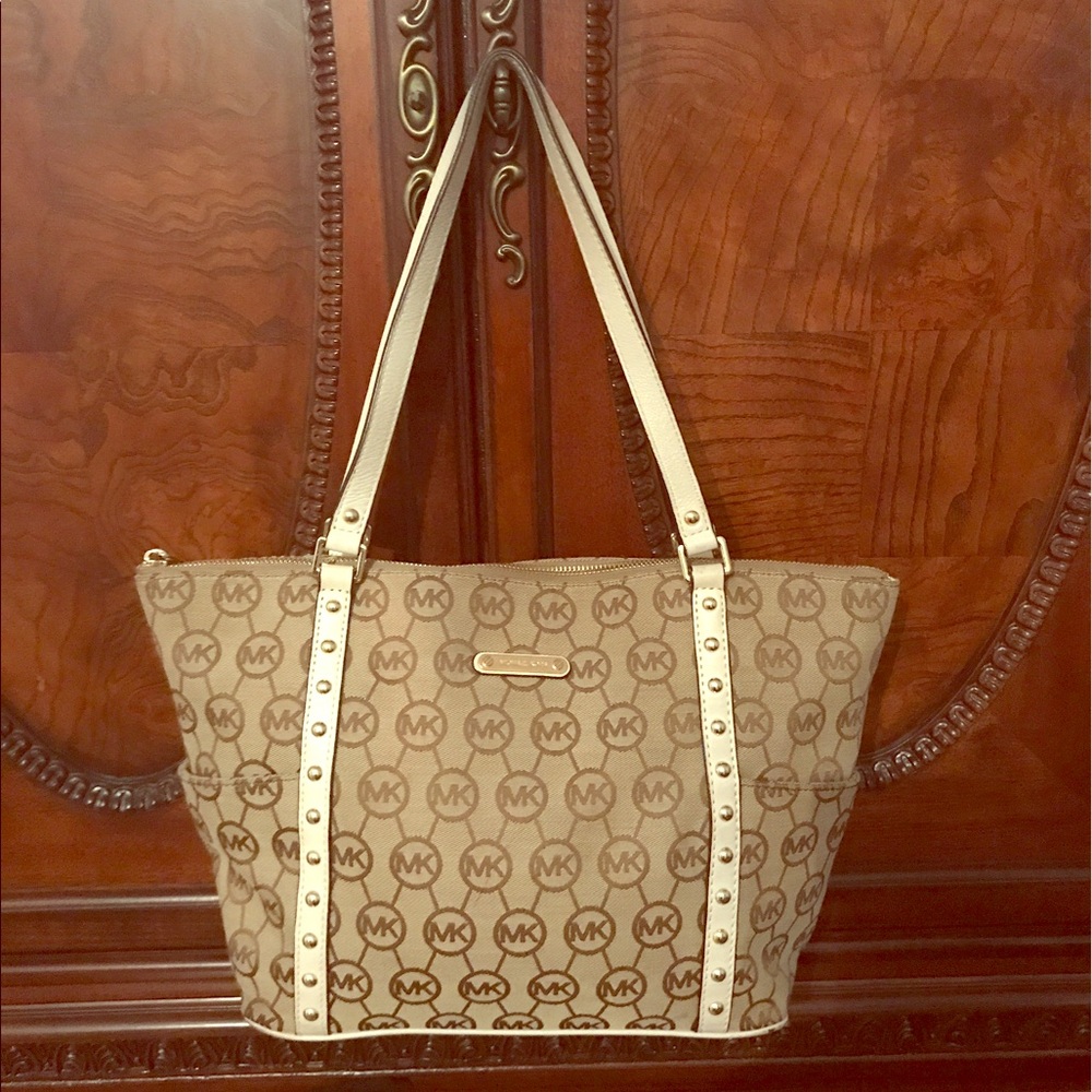 Michael Kors Jet set signature beige/gold