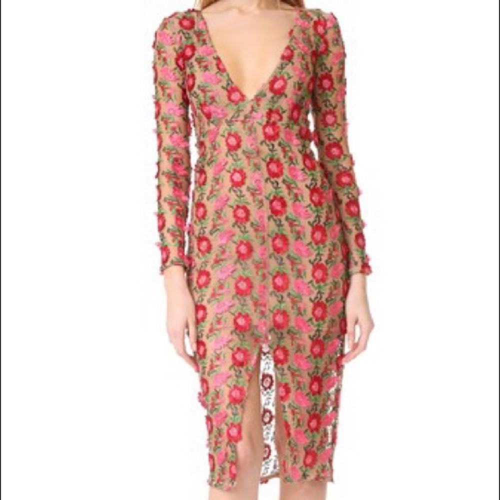 For Love and Lemons Amelia Midi in Rosebud