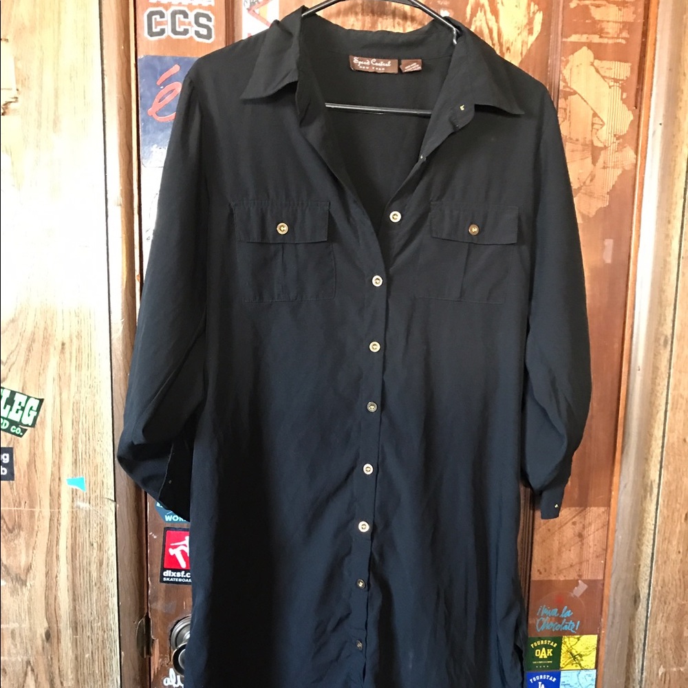 Simple Black Shirt Dress