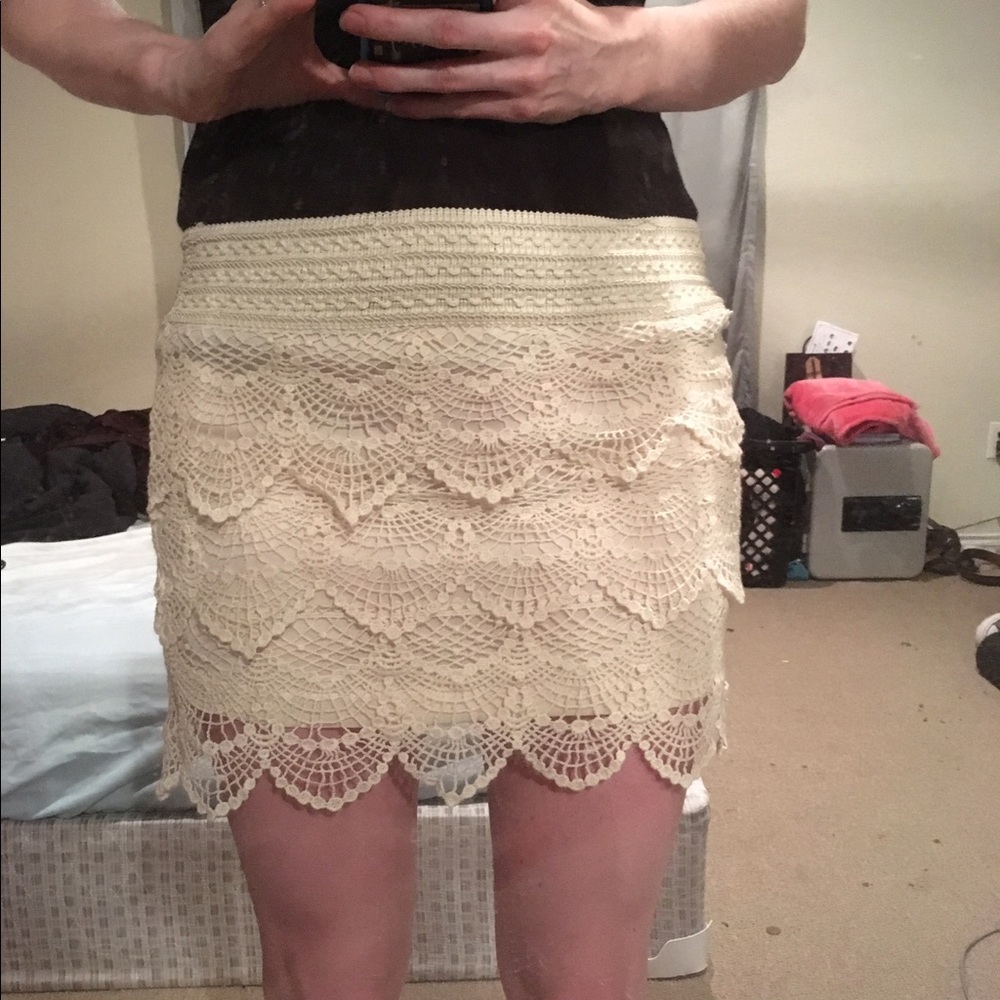 Mini crochet skirt