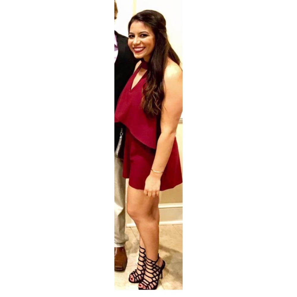 ASOS Raspberry halter tie romper. - Picture 5 of 6