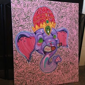 Hand painted new school elephant