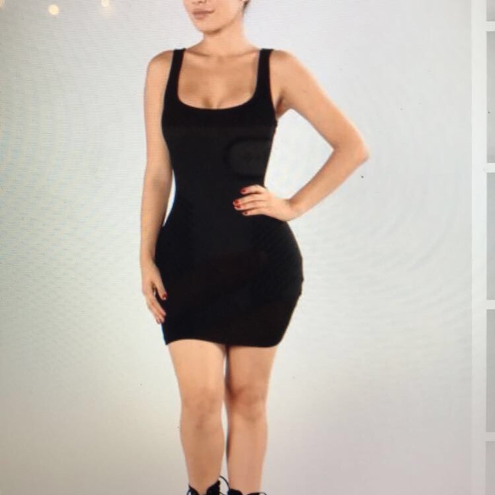 Brand New Fashion Nova black ribbed dress