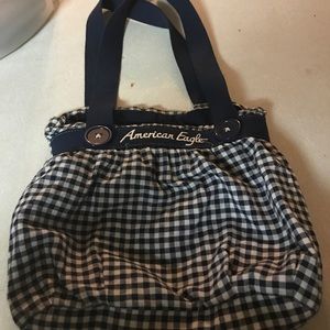 Blue and white American Eagle purse