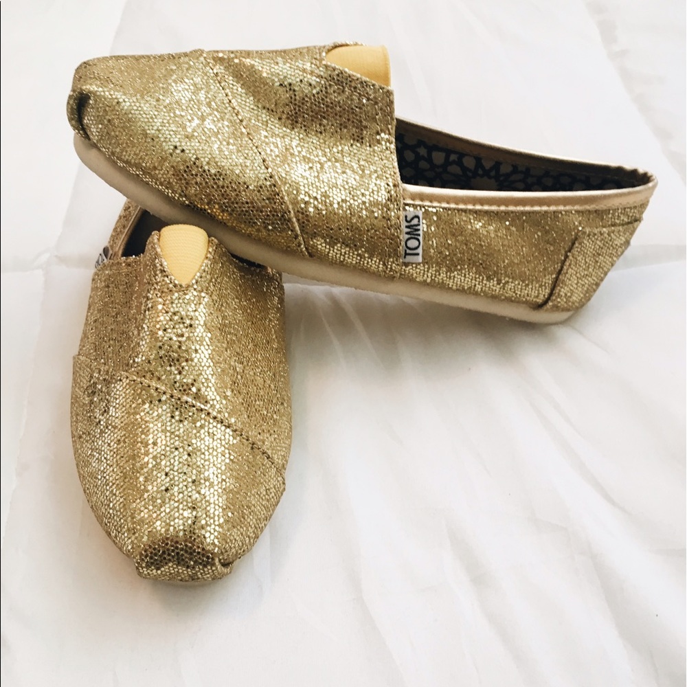 W's Gold Glitter Toms