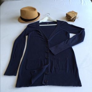 Express Navy blue button down cardigan size Small