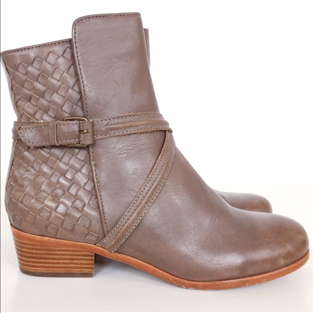 Taupe leather Joie Jackson ankle Boots