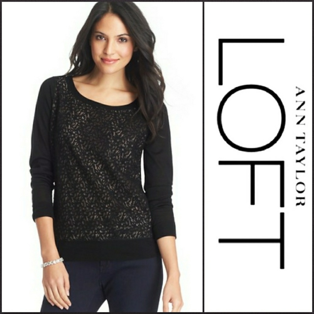 Loft Black Lace Sweater