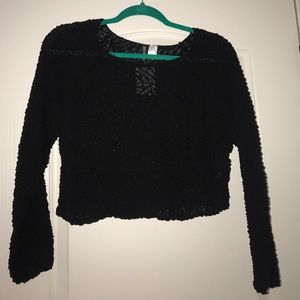Black crop top long sleeves New