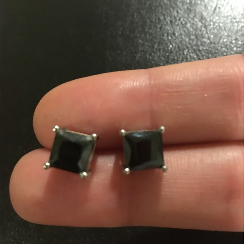 Black stud earrings